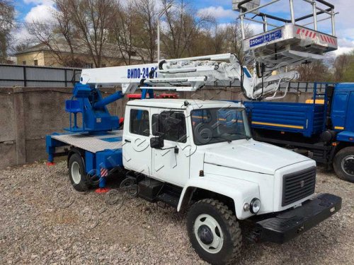 Автовышка 18м на шасси ГАЗ 33086 двухрядная кабина